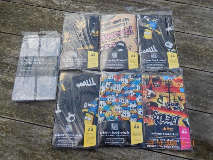 7x Rekbare Boekenkaft voor Schoolboeken A4, Diversen, Schoolbenodigdheden, Nieuw, Ophalen of Verzenden