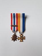Mini medaille set orde vrede gesp 1949 officierskruis 15jr, Verzamelen, Ophalen of Verzenden, Landmacht, Nederland, Lintje, Medaille of Wings