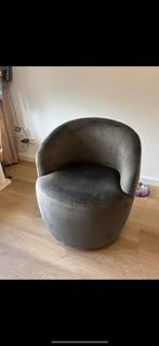Grijze Velvet Draaifauteuil €150, Huis en Inrichting, Fauteuils, Ophalen, Zo goed als nieuw, Stof, 75 tot 100 cm