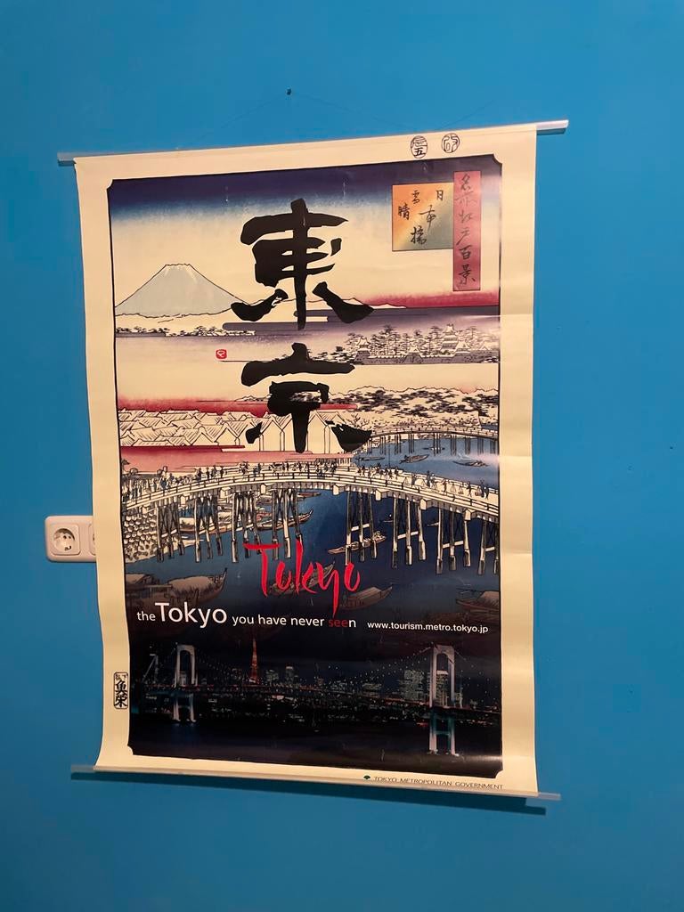 Prachtige Tokyo Poster van Karateleraar, Antiek en Kunst, Kunst | Litho's en Zeefdrukken, Ophalen of Verzenden