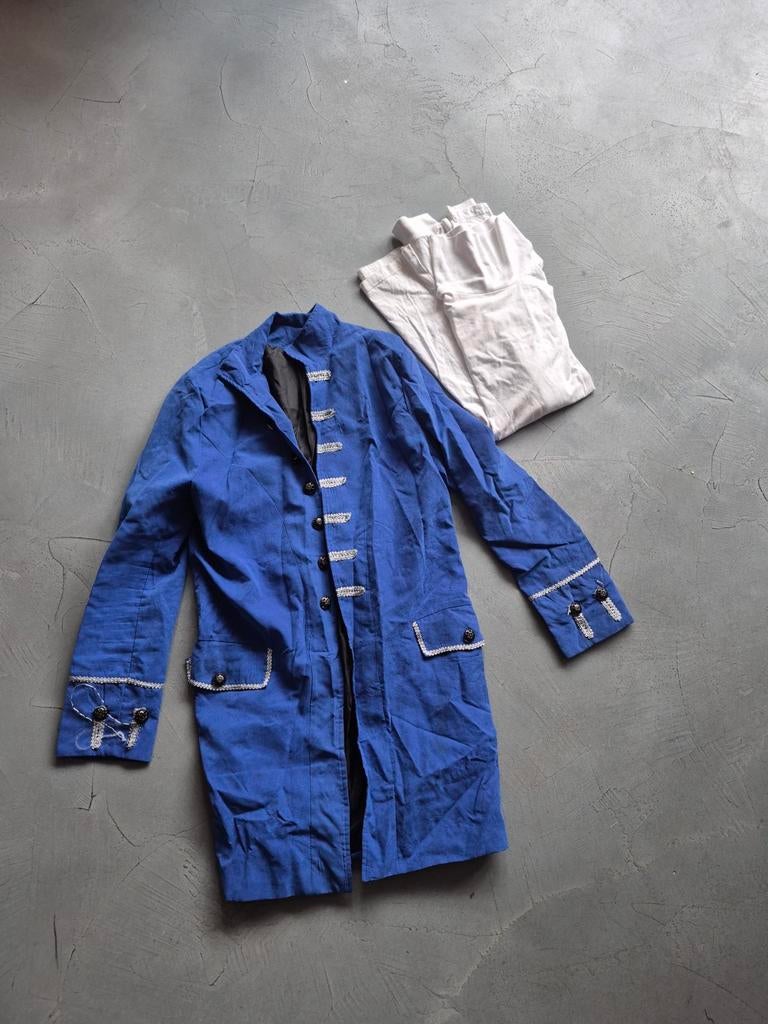 Carnaval Lakei jas en witte kol, Ophalen of Verzenden, Gedragen, Maat 52/54 (L), Vintage