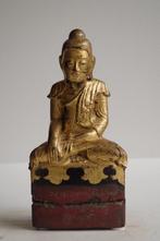 Antieke houten Birmese Shan Boeddha, Antiek en Kunst, Kunst | Niet-Westerse kunst, Ophalen of Verzenden