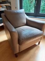 2 leren fauteuils, taupe, Ophalen, Gebruikt, 75 tot 100 cm