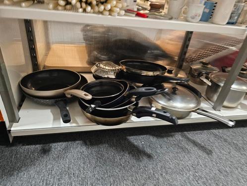 Pannen, koekenpan, Huis en Inrichting, Keuken | Potten en Pannen, Gebruikt, Pannenset, Gietijzer, Ophalen