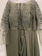 Olijfgroen jurk maat 46, Galajurk, Maat 46/48 (XL) of groter, Ophalen of Verzenden, Zo goed als nieuw