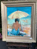 Dame onder parasol, Antiek en Kunst, Kunst | Schilderijen | Klassiek, Ophalen