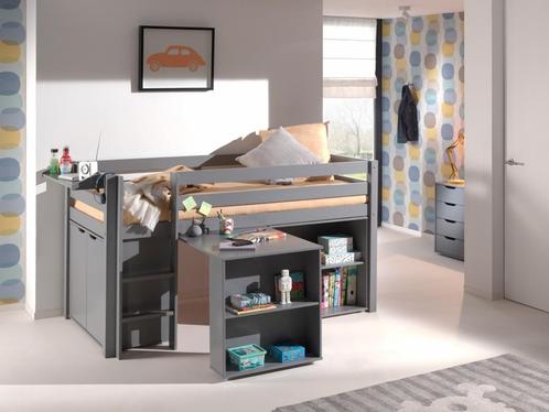 Pino halfhoogslaper - Grijs - Actieset 3, Huis en Inrichting, Slaapkamer | Stapelbedden en Hoogslapers, Nieuw, Ophalen of Verzenden