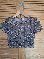 Transparant shirtje croptop H&M Divided XS, Zwart, H&M Divided, Ophalen of Verzenden, Zo goed als nieuw