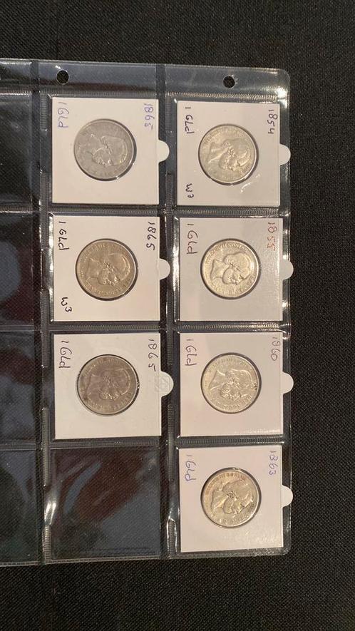 Zilveren guldens en halve guldens willem 3, Postzegels en Munten, Munten | Nederland, Overige waardes, Koning Willem III, Zilver