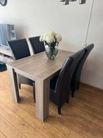 Eettafel met 4 stoelen compleet set meerprijs zie fotos, Huis en Inrichting, Tafels | Eettafels, Gebruikt, 100 tot 150 cm, Vier personen