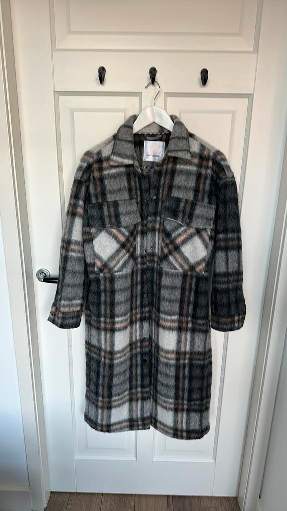 Supermooie lange jas van Co’Couture maat S., Kleding | Dames, Jassen | Winter, Zo goed als nieuw, Maat 36 (S), Grijs, Ophalen of Verzenden