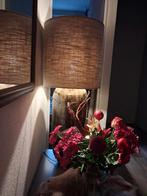 Set van 2 Taupe/Bronskleurige Tafellampen, Huis en Inrichting, Lampen | Vloerlampen, Ophalen of Verzenden, Zo goed als nieuw, 100 tot 150 cm