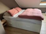 IKEA Brimnes bed 160x200 + Valevag matras, Ophalen, Wit, Tweepersoons, Zo goed als nieuw