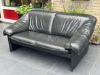 Leolux 2-zits bank zwart leer, Huis en Inrichting, Banken | Bankstellen, Ophalen, Gebruikt, 150 tot 200 cm, Tweepersoons