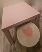 Ikea roze lak tafel en wit krukje van Lief, Ophalen, Gebruikt, Tafel(s) en Stoel(en)
