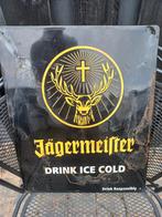 Vintage reclamebord voor Jägermeister, Duitse kruidenlikeur, Ophalen of Verzenden, Reclamebord
