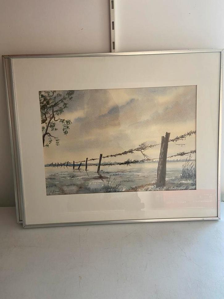 Aquarellen van h rienmeijer twee stuks, Antiek en Kunst, Kunst | Tekeningen en Foto's, Ophalen