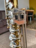Dolnet sopraan saxofoon tweekleurig met koffer en mondstuk, Muziek en Instrumenten, Ophalen of Verzenden, Gebruikt, Sopraan, Met koffer