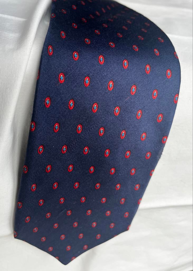 Blauwe stropdas met patroon, Kleding | Heren, Stropdassen, Ophalen of Verzenden, Zo goed als nieuw, Blauw, Met patroon