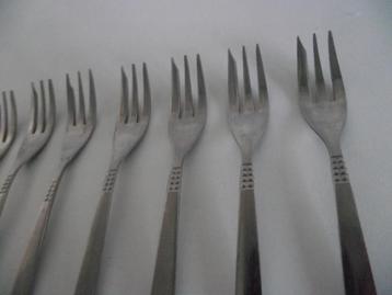 10 RVS stippen decoratie taartvork gebaksvork 12 cm ook p st beschikbaar voor biedingen