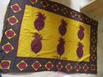 Lap stof uit Kenia: 160 - 100 cm. Kleuren: geel/ oranje met, Hobby en Vrije tijd, Stoffen en Lappen, 120 cm of meer, Geel, Ophalen of Verzenden