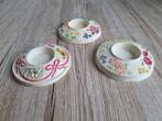 3 Prachtige Antiek Vintage Kandelaars Waxine Houder Keramiek, Diversen, Kerst, Verzenden, Zo goed als nieuw