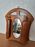Antieke hal spiegel borstelset teak hout Amsterdamse School., Antiek en Kunst, Ophalen of Verzenden