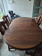 Donker eikenhout eettafel, Ophalen, Gebruikt, ., Eikenhout