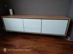 Witte dressoir met houten blad - 180x45x62 cm, Huis en Inrichting, Kasten | Dressoirs, Ophalen, 150 tot 200 cm, Zo goed als nieuw