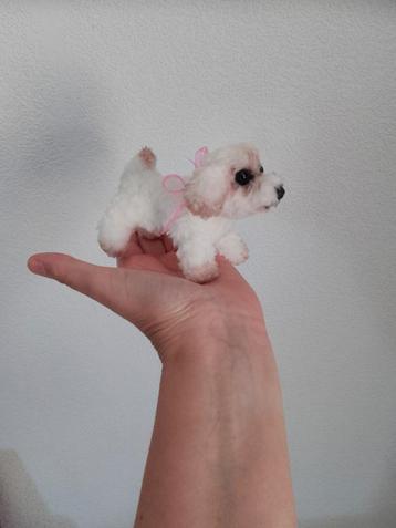 Handgemaakt hondje poedeltje,poedel van wol decoratie dier  beschikbaar voor biedingen