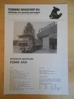 Terberg F2000 8x8 Technische Specificatie folder ca 1982, Ophalen, Zo goed als nieuw, Overige merken, Terberg