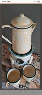 Emaille thee/koffiekan set, Antiek en Kunst, Antiek | Emaille, Ophalen of Verzenden