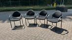 4 stoelen met leuning, Ophalen, Zwart, Stof