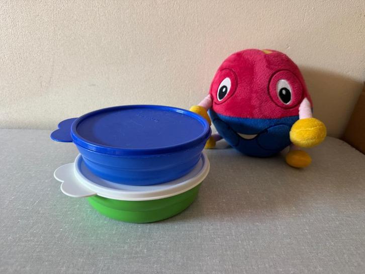 2 mooie voorraad bakjes - schaaltjes van TUPPERWARE 500 ML, Huis en Inrichting, Keuken | Tupperware, Gebruikt, Bak of Kom, Blauw