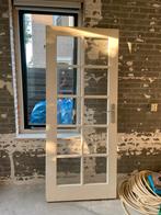 Binnen deur opdek met glas en kozijn, Ophalen, Gebruikt, 80 tot 100 cm, Binnendeur