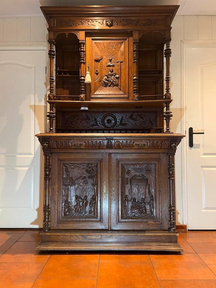 Franse Jachtkast, Brocante kast, antieke kast, Antiek en Kunst, Antiek | Meubels | Kasten, Ophalen