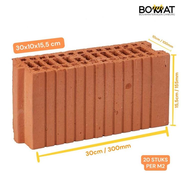 Snelbouwstenen Porotherm PM20 Metselblokken Metselsteen, Doe-het-zelf en Verbouw, Metselstenen, Nieuw, Overige typen, Ophalen of Verzenden