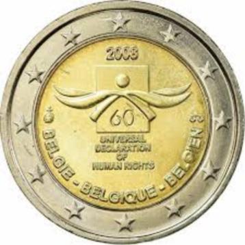 Belgie - 2 euro 2008 - rechten van de mens beschikbaar voor biedingen