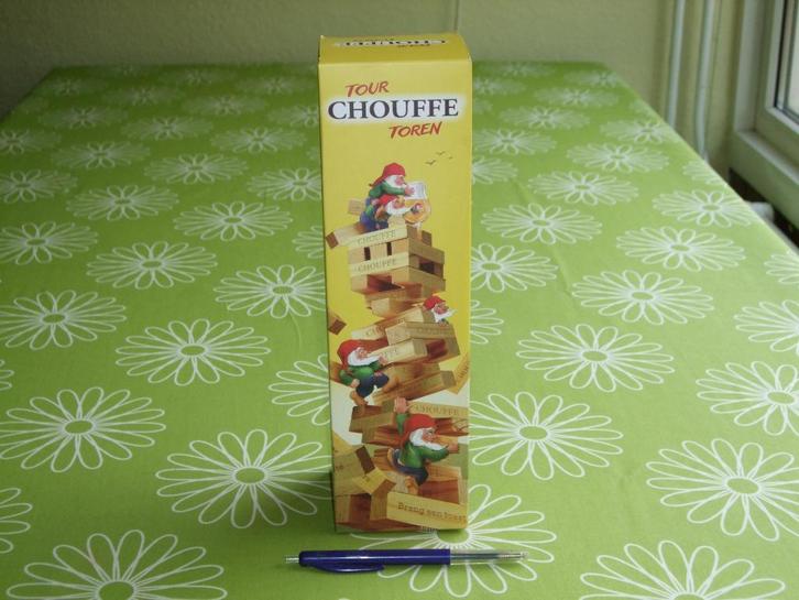 Nieuw in doos - Chouffe houten Torenspel, Verzamelen, Biermerken, Nieuw, Overige typen, Overige merken, Ophalen of Verzenden