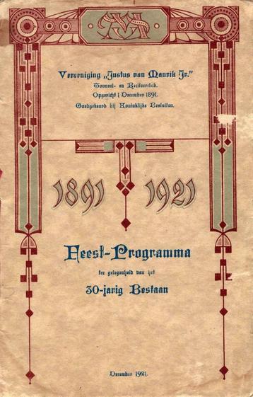 Feest-Programma Vereeniging Justus van Maurik Jr. beschikbaar voor biedingen