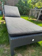 Ligbed met grijs stevig kussen, Tuin en Terras, Ophalen, Gebruikt, Kunststof, Verstelbaar