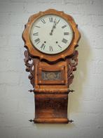Engelse notenhouten Drop Dial wandklok, Ophalen of Verzenden