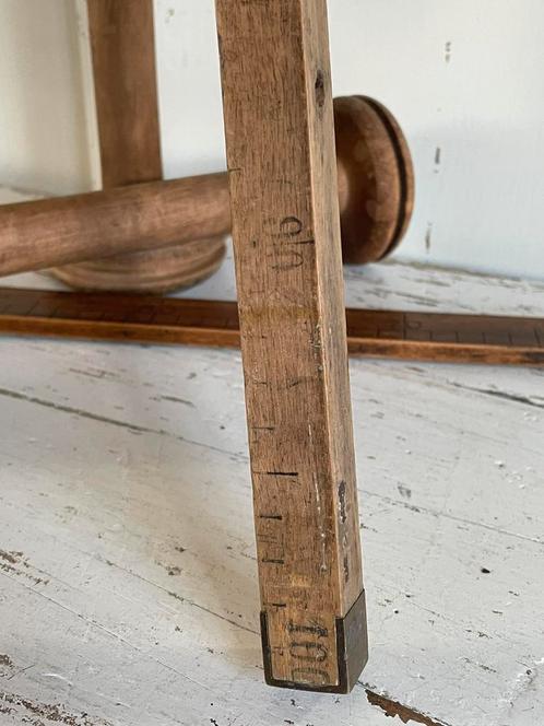 Brocante oude houten Franse stoffen meetlat / meetstok, Antiek en Kunst, Curiosa en Brocante, Verzenden