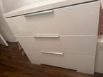 Witte commode met 3 lades, Ophalen, Kunststof, 100 tot 150 cm, 50 tot 100 cm