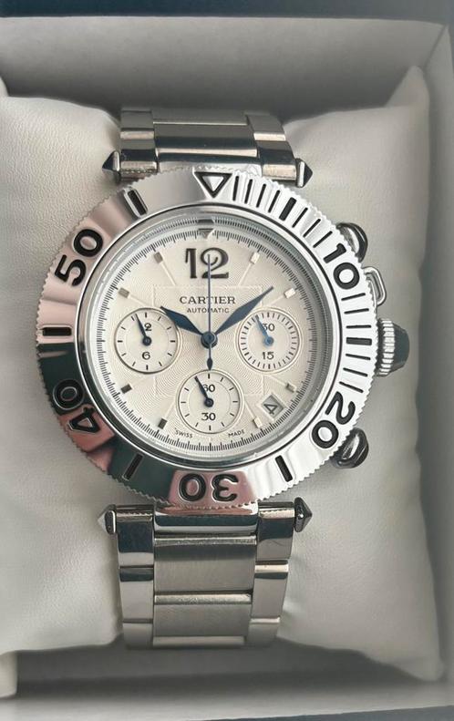 Cartier Pasha Gronograph, Sieraden, Tassen en Uiterlijk, Horloges | Heren, Nieuw, Polshorloge, Overige merken, Staal, Staal, Ophalen of Verzenden
