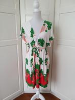 Witte botanische print travelstof jurk, maat M, Kleding | Dames, Jurken, Maat 38/40 (M), Wit, Ophalen of Verzenden, Gedragen