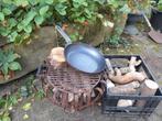 Vuurkorf met rooster inclusief brandhout en pan, Ophalen, Zo goed als nieuw