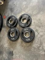 4 x 1,25 kg olympische halter schijven 50 mm, Sport en Fitness, Fitnessmaterialen, Halterschijven, Gebruikt, Ophalen of Verzenden