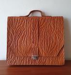 Vintage handtas aktetas tas cognac bruin stevig leer, Sieraden, Tassen en Uiterlijk, Tassen | Damestassen, Ophalen of Verzenden