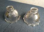 te koop 2 vintage glazen lampekapjes, holophane stijl, Antiek en Kunst, Antiek | Lampen, Ophalen of Verzenden